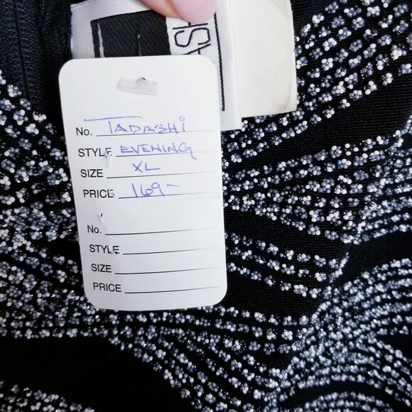 TADASHI SHOJI Vintage Sequin Illusion Sheer Black Sweetheart NL Evening Top 14 - Picture 7 of 10